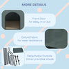 PawHut Dog House Outdoor, Elevated Dog House Dog Bed with Removable Cover, Mesh Windows, Storage Bag, for Small and Medium-Sized Dogs, Grey