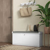 HOMCOM Shoe Bench, Entryway Bench with Flip Drawer, Seating Cushion and Adjustable Shelf for 5-10 Pairs of Shoes for Hallway, White