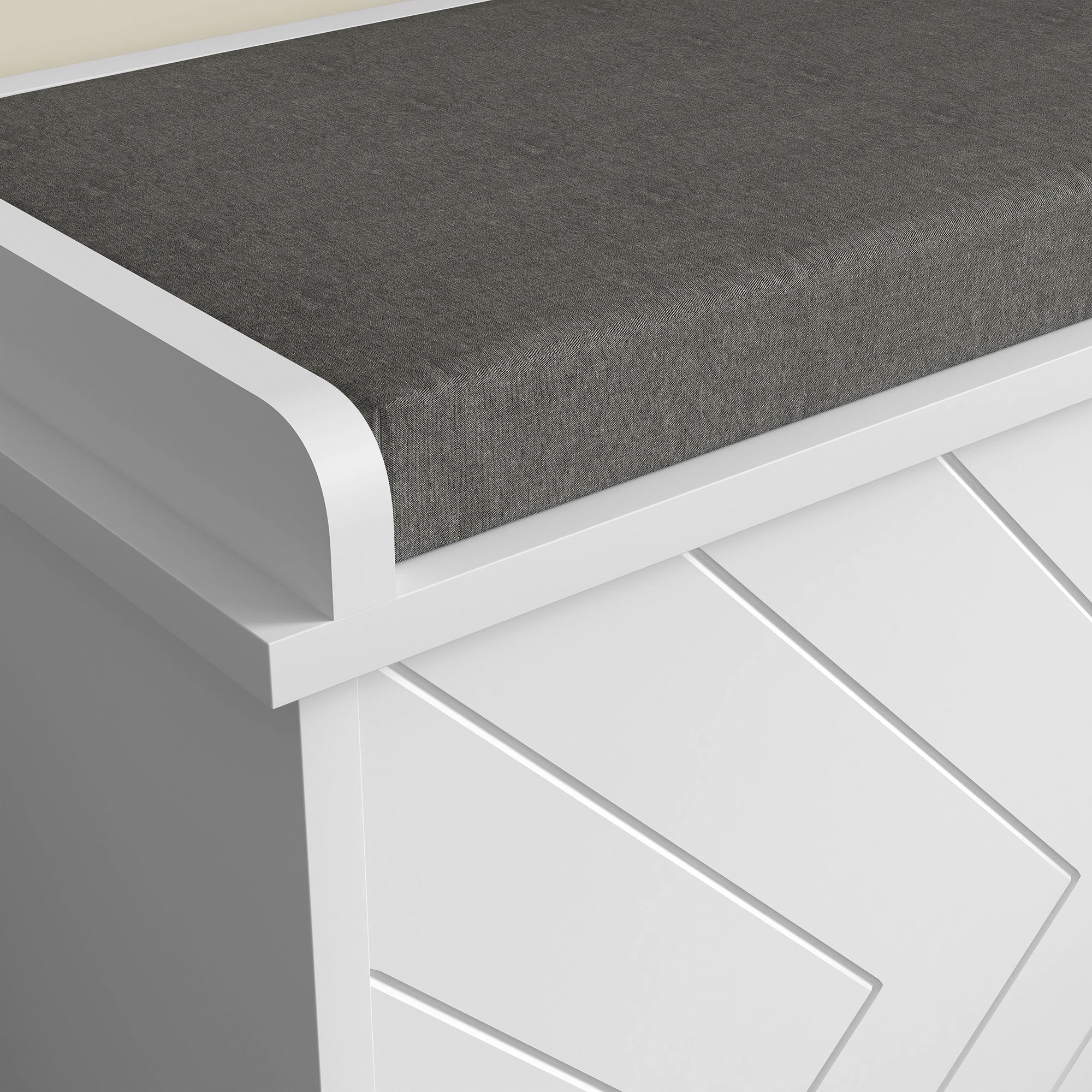 HOMCOM Shoe Bench, Entryway Bench with Flip Drawer, Seating Cushion and Adjustable Shelf for 5-10 Pairs of Shoes for Hallway, White
