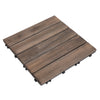 Outsunny 27 Pcs Wood Interlocking Deck Tiles, 12 x 12in Outdoor Flooring Tiles for Indoor and Outdoor Use, Tools Free Assembly, Black