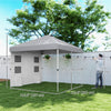 Outsunny 10' x 10' Pop Up Canopy Tent with Sidewall, Instant Sun Shelter with Storage Pockets, Height Adjustable, with Carry Bag, Sand Bags for Outdoor, Patio, Light Grey