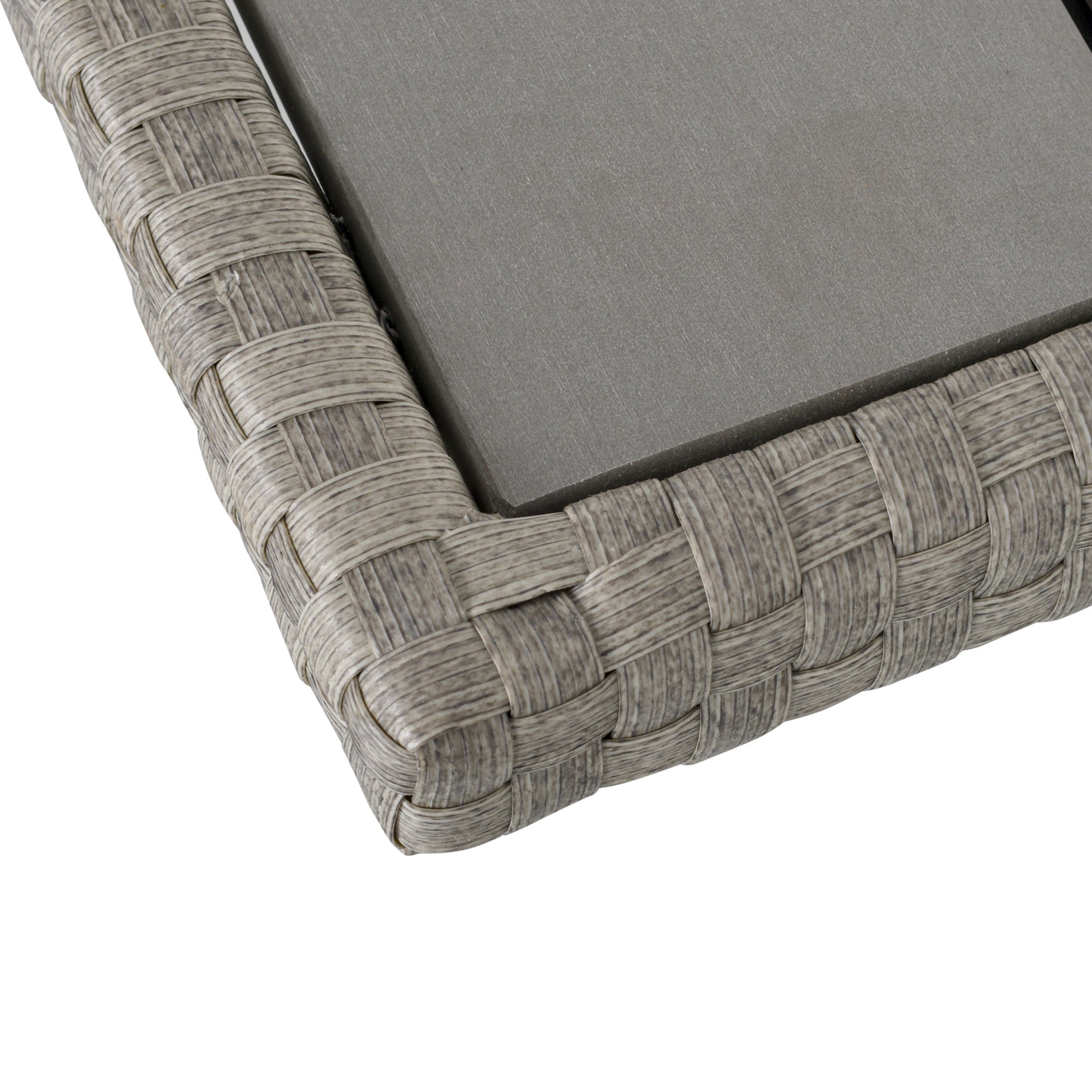 Outsunny 6 Pieces Wicker Patio Dining Set with Cushions, Outdoor Dining Table and Chairs with PE Rattan Sofa Chair, Three-seater Sofa, Plastic Wood Top Dining Table, Grey