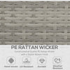 Outsunny 6 Pieces Wicker Patio Dining Set with Cushions, Outdoor Dining Table and Chairs with PE Rattan Sofa Chair, Three-seater Sofa, Plastic Wood Top Dining Table, Grey