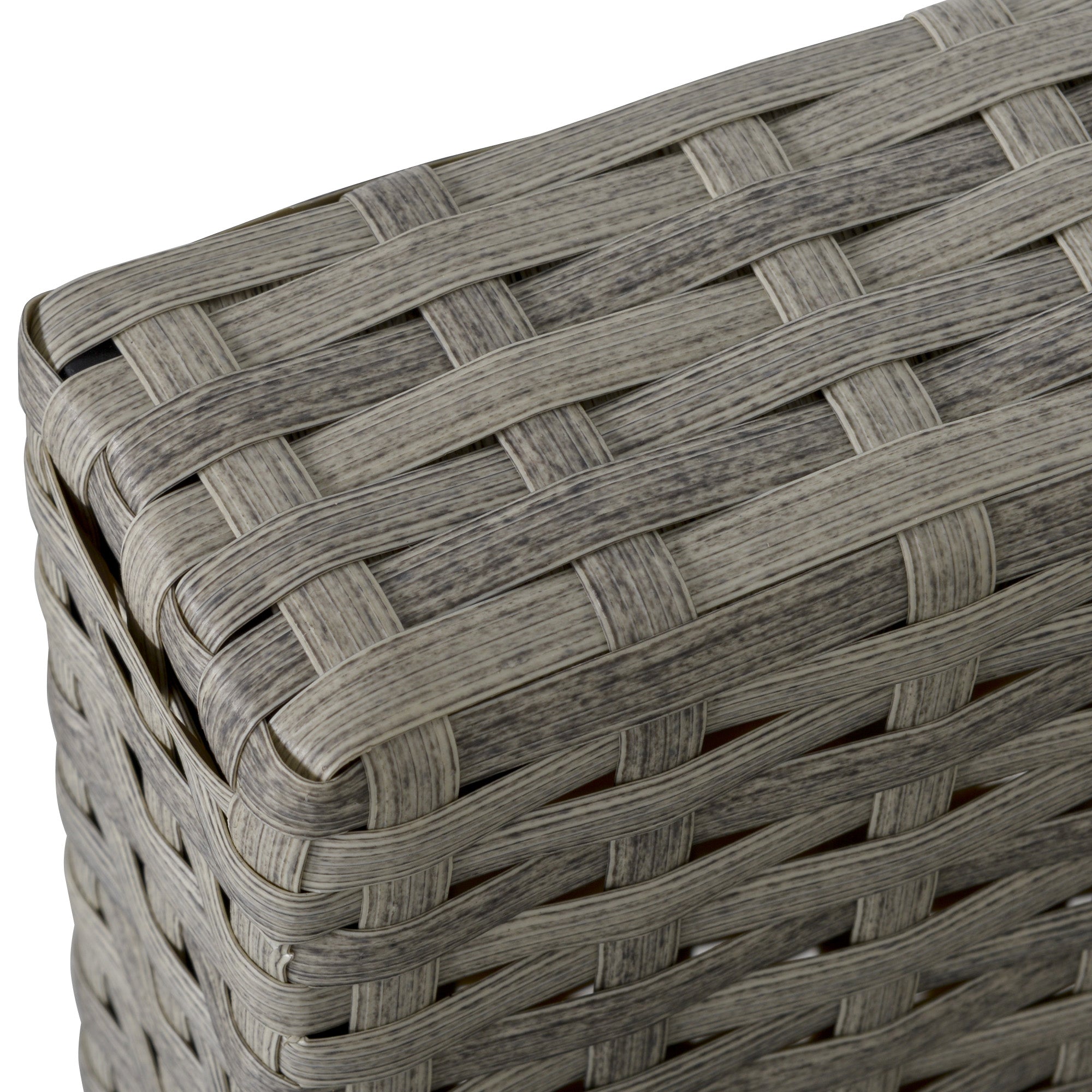 Outsunny 6 Pieces Wicker Patio Dining Set with Cushions, Outdoor Dining Table and Chairs with PE Rattan Sofa Chair, Three-seater Sofa, Plastic Wood Top Dining Table, Grey