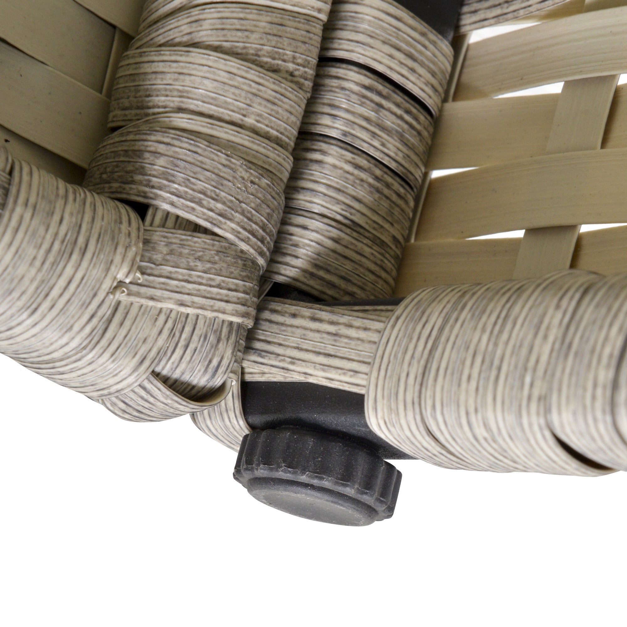 Outsunny 6 Pieces Wicker Patio Dining Set with Cushions, Outdoor Dining Table and Chairs with PE Rattan Sofa Chair, Three-seater Sofa, Plastic Wood Top Dining Table, Grey