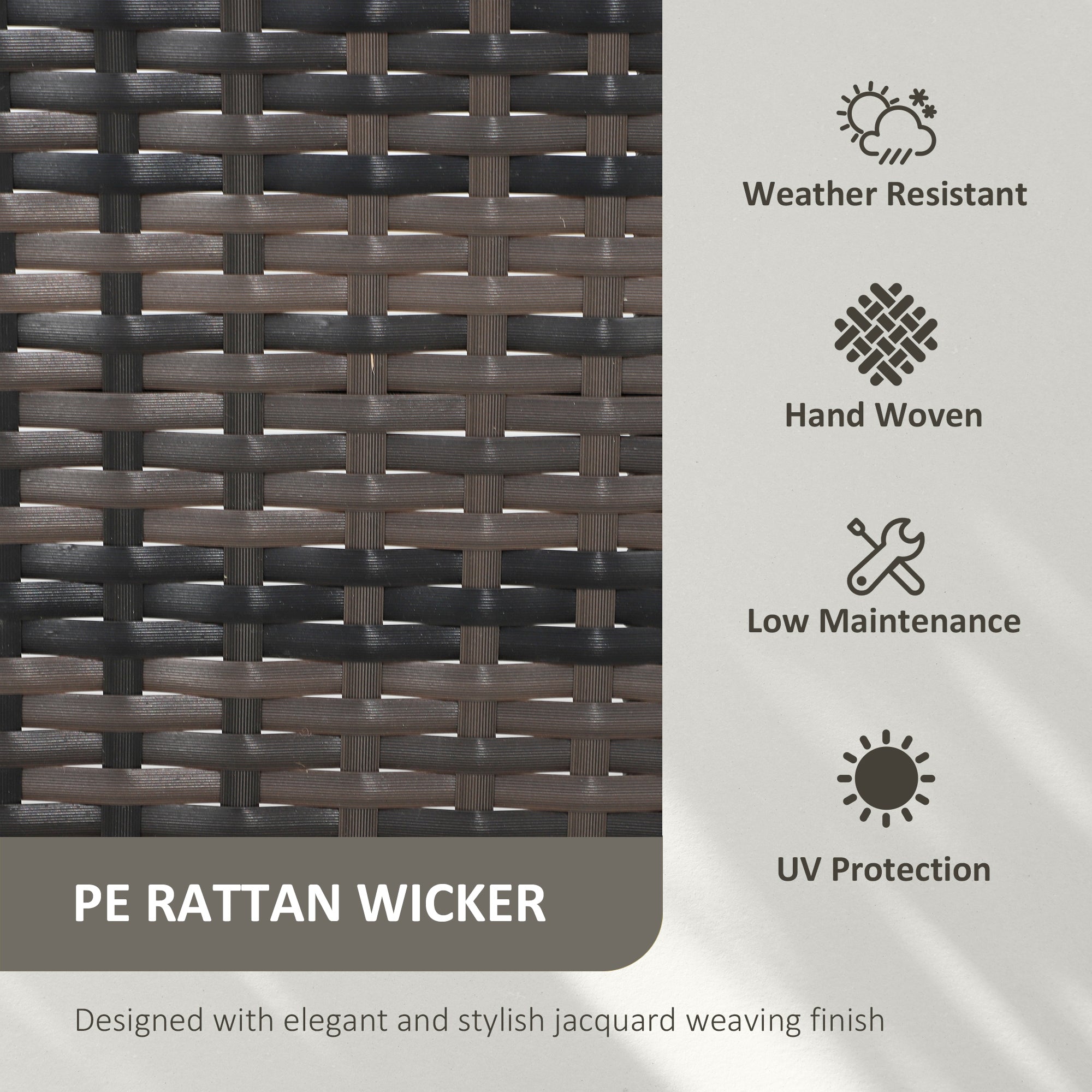 Outsunny Wicker Outdoor Rocking Chair Set of 2, Rattan Patio Rocking Chairs with Cushions and Curved Armrests, Indoor Outdoor Rocker for Porch, Backyard, Poolside, Grey