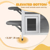 PawHut Outdoor Cat House 2-Storey Wooden Catio for Feral Cats with Openable Roof, Lounge Space, Fun Entrances, Grey