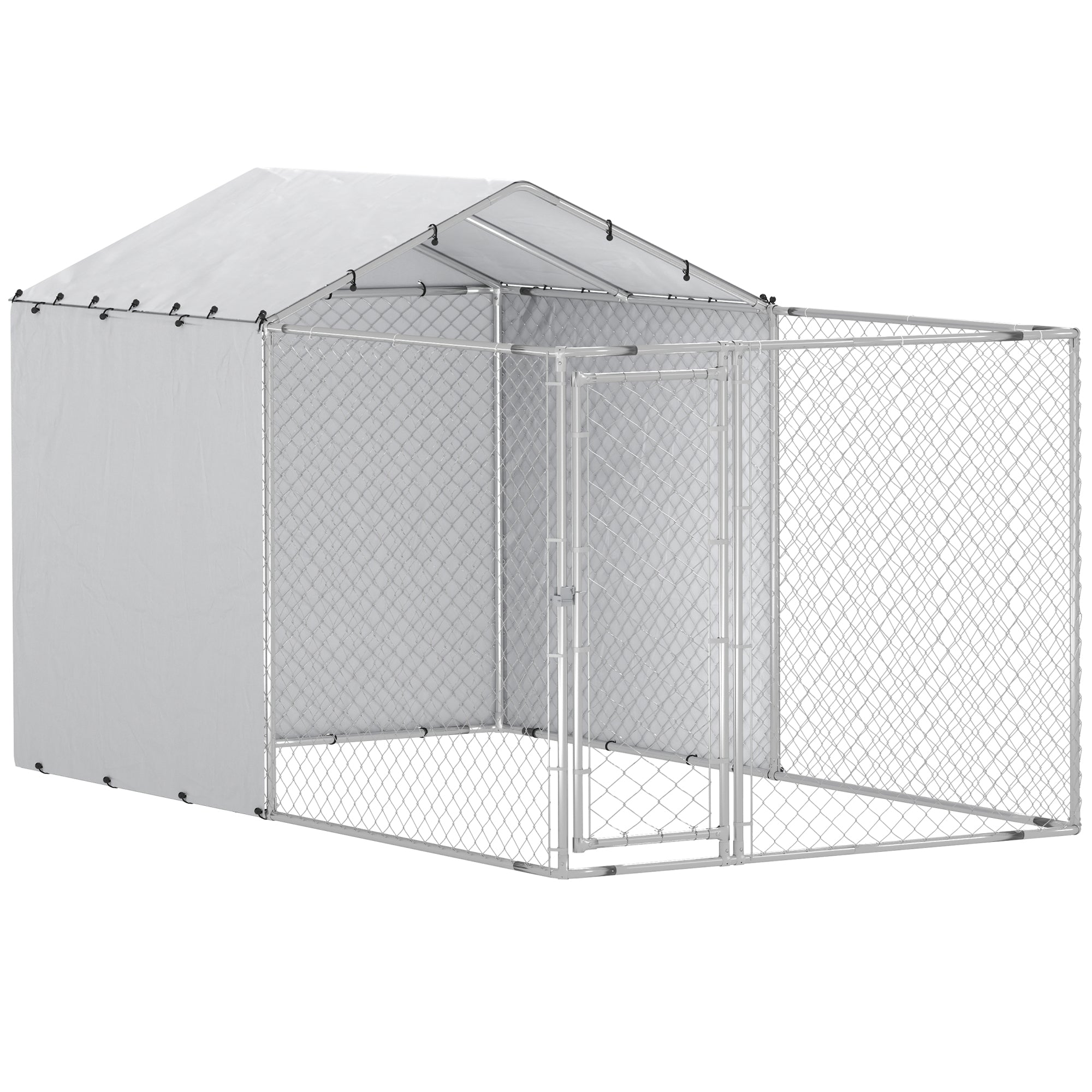 PawHut Outdoor Dog Kennel with Waterproof & UV-Resistant Cover, Dog Run with Secure Lock for Small Medium Large Dogs, 13.1' x 7.5' x 7.5'