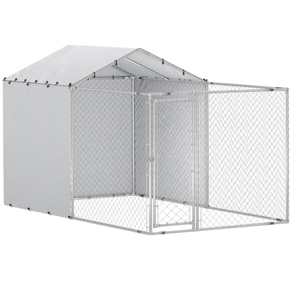 PawHut Outdoor Dog Kennel with Waterproof & UV-Resistant Cover, Dog Run with Secure Lock for Small Medium Large Dogs, 13.1' x 7.5' x 7.5'