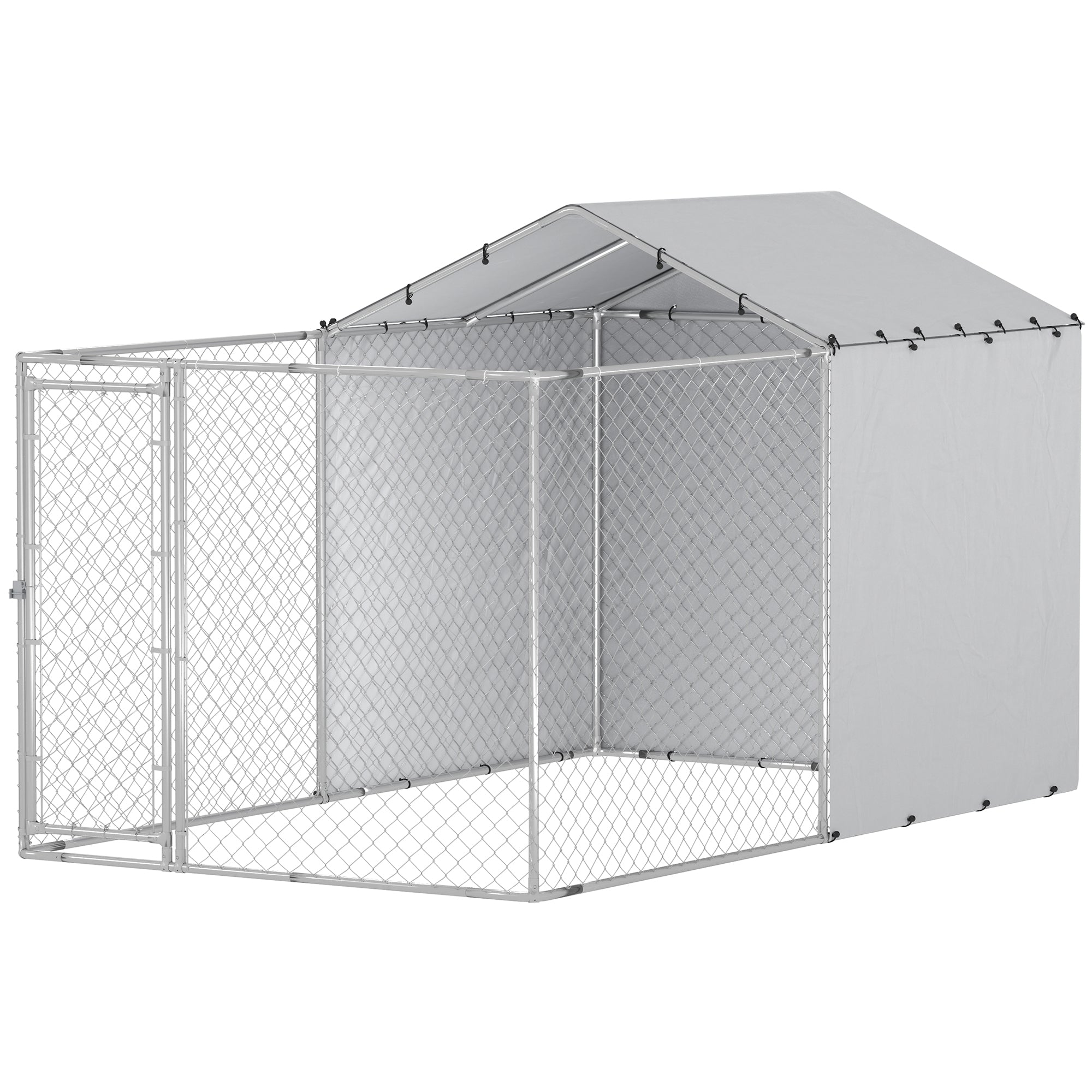 PawHut Outdoor Dog Kennel with Waterproof & UV-Resistant Cover, Dog Run with Secure Lock for Small Medium Large Dogs, 13.1' x 7.5' x 7.5'