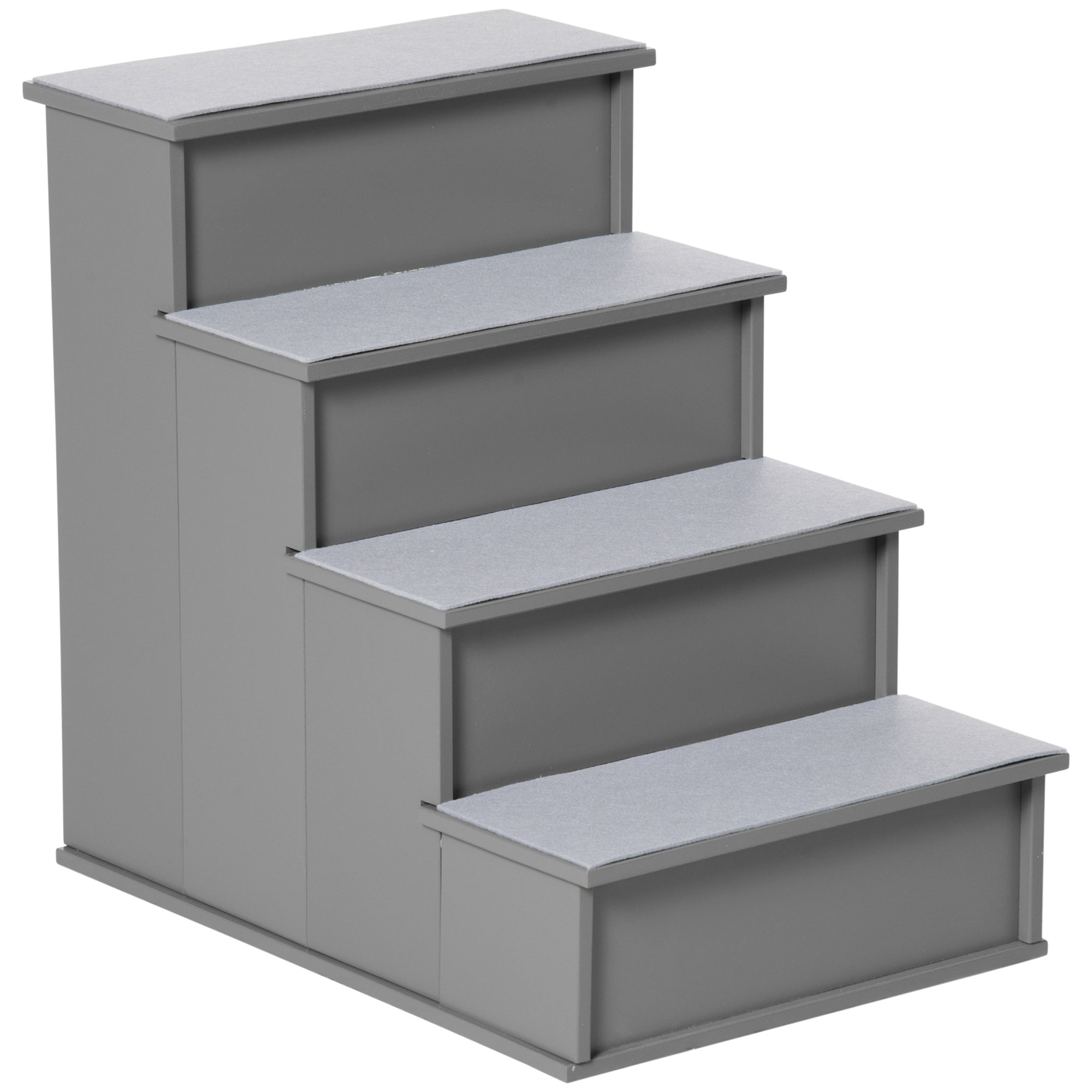 PawHut Pet Stairs, Small Pet Steps with Cushioned Removable Covering for Dogs and Cats Up To 22 Lbs., Grey