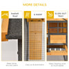 PawHut Wood-metal Pet House Elevated Rabbit Hutch Bunny Cage Small Animal Habitat with Slide-out Tray Lockable Door Water-resistant Asphalt Roof Outdoor 48"x25"x36" Light Yellow