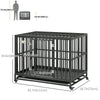 PawHut Heavy Duty Steel Dog Crate Kennel Pet Cage with Wheels for Portability and a Door for Convenient Access Anti-Pinching Floor, 43.7" L x 28.7" W x 34.6"H, Black