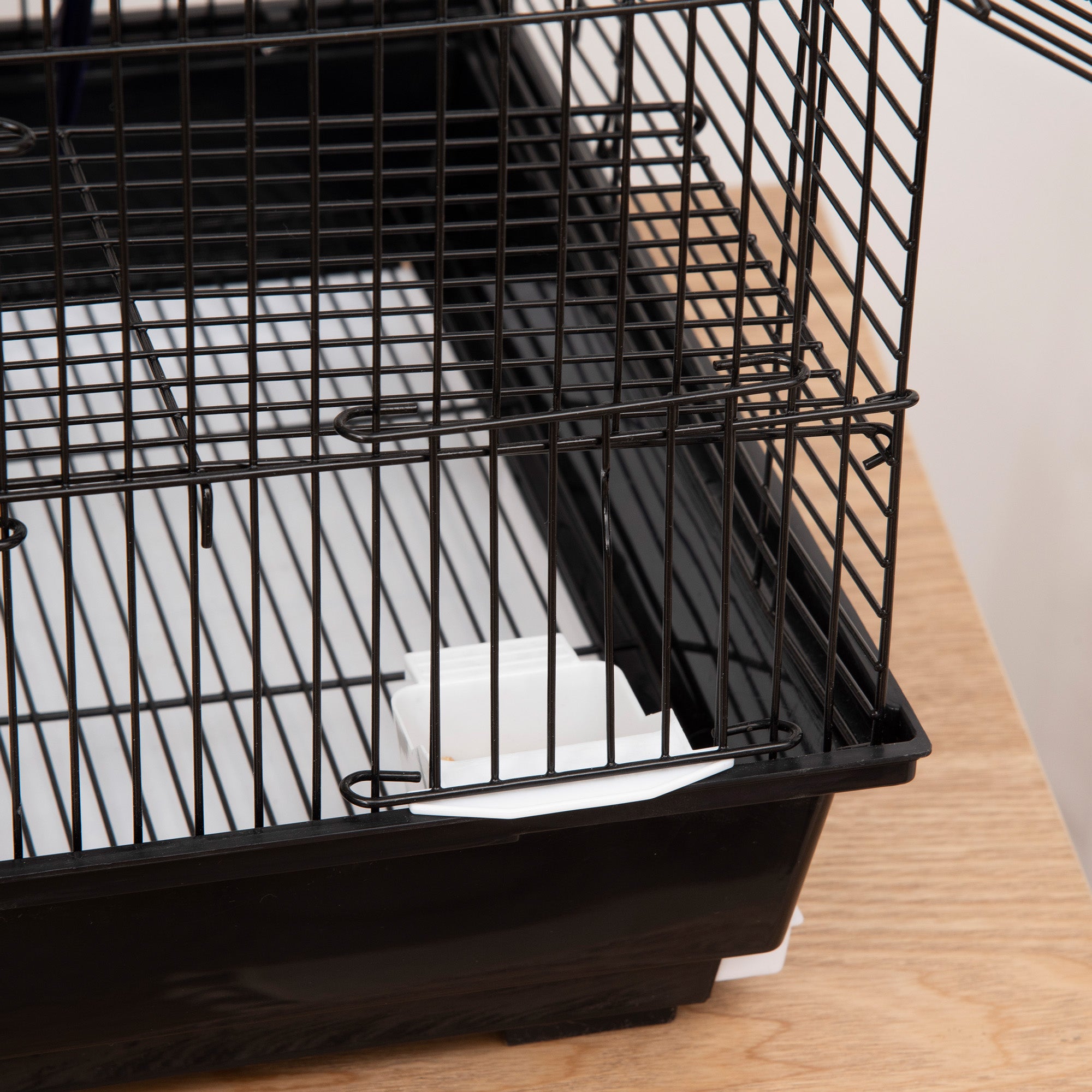 PawHut Metal Bird Cage for Finch, Canary w/ Food Containers, Swing Ring, Tray Handle, 39 x 33 x 47cm