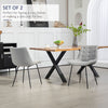 HOMCOM Dining Chairs Set of 2, Modern Upholstered Kitchen Chairs with Steel Legs for Living Room, Bedroom, Light Grey