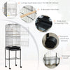 PawHut 62" Bird Cage Budgie Cage with Wheels, Detachable Stand, Storage, Black