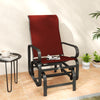 Outsunny Patio Glider with Breathable Mesh Fabric, Outdoor Glider Chair, Garden Rocking Gliding Seat for Patio, Yard, Porch, Wine Red