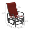 Outsunny Patio Glider with Breathable Mesh Fabric, Outdoor Glider Chair, Garden Rocking Gliding Seat for Patio, Yard, Porch, Wine Red