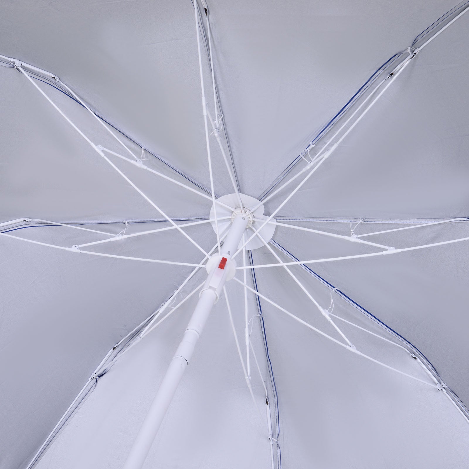 Outsunny 6.7ft Beach Umbrella with Push Button Tilt, Ruffled Outdoor Umbrella with Carry Bag and 8 Ribs, Blue