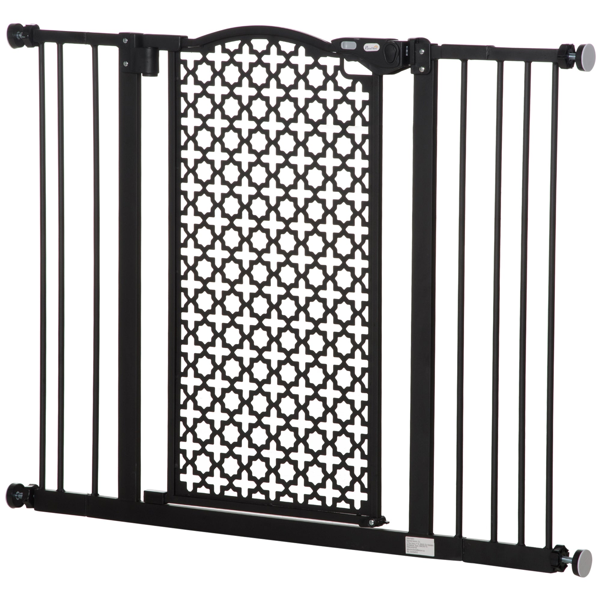 PawHut 74-105 cm Pressure Fit Safety Gate for Doorways and Staircases, Dog Gate, Pet Barrier for Hallways with Auto Close, Double Locking, 2 Extensions