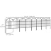 Outsunny 8 Panels Decorative Garden Fence, 24in x 8.7ft Rustproof Metal Wire, No Dig Fencing, Landscape Flower Bed Border Edging Animal Barrier, Black