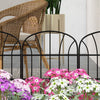 Outsunny 8 Panels Decorative Garden Fence, 24in x 8.7ft Rustproof Metal Wire, No Dig Fencing, Landscape Flower Bed Border Edging Animal Barrier, Black