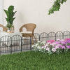 Outsunny 8 Panels Decorative Garden Fence, 24in x 8.7ft Rustproof Metal Wire, No Dig Fencing, Landscape Flower Bed Border Edging Animal Barrier, Black