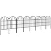 Outsunny 8 Panels Decorative Garden Fence, 24in x 8.7ft Rustproof Metal Wire, No Dig Fencing, Landscape Flower Bed Border Edging Animal Barrier, Black