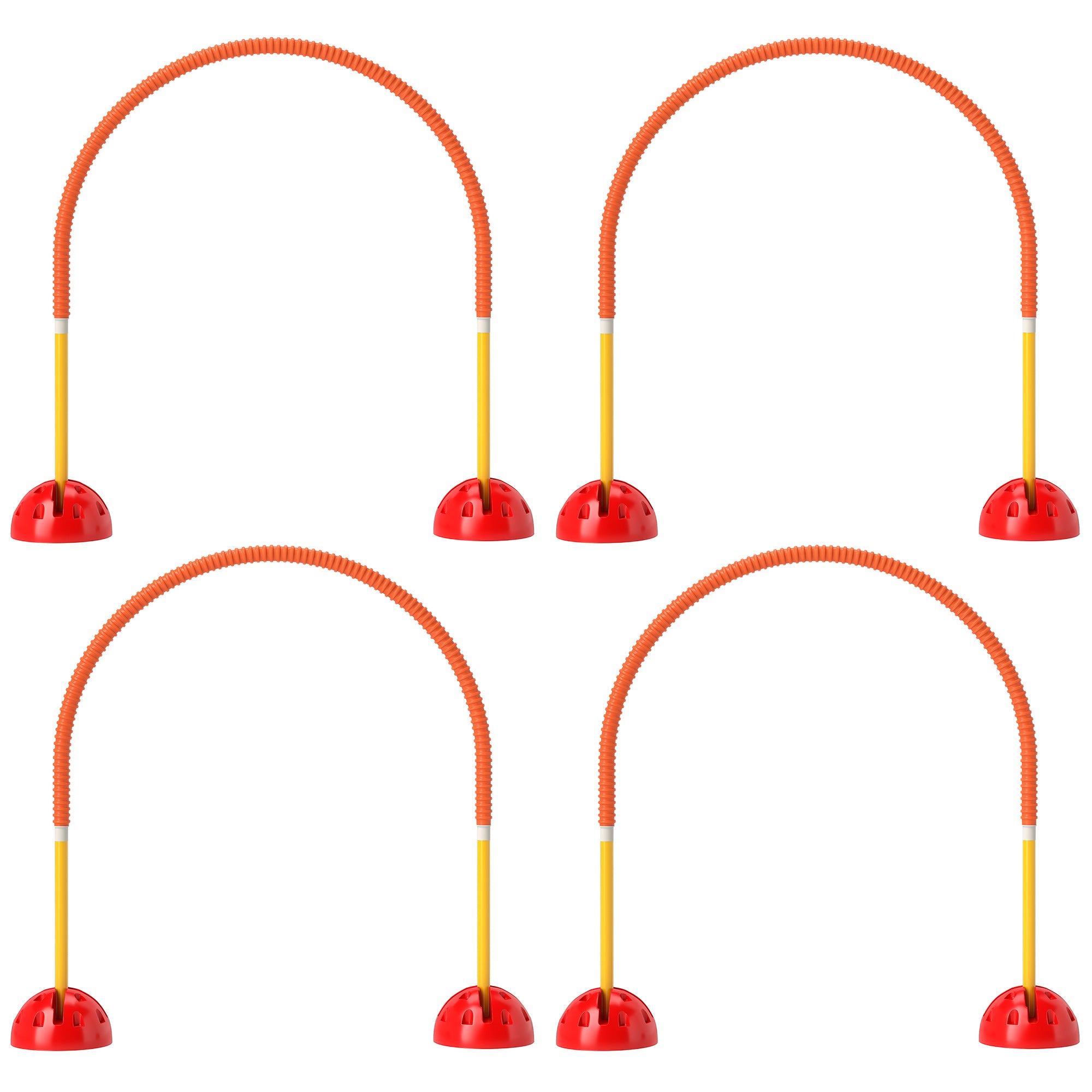 PawHut 4 Piece Dog Agility Equipment, Dog Agility Course Backyard Set with 4 Adjustable Width Doors, Carry Bag, Easy Assemble & Portable Dog Agility Training Set, Orange