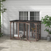PawHut Cat Cage Indoor Catio Outdoor Cat Enclosure Pet House Small Animal Hutch for Rabbit, Kitten, Crate Kennel with Waterproof Roof, Multi-Level Platforms, Lock, Camel