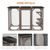 PawHut Cat Cage Indoor Catio Outdoor Cat Enclosure Pet House Small Animal Hutch for Rabbit, Kitten, Crate Kennel with Waterproof Roof, Multi-Level Platforms, Lock, Camel