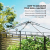 Outsunny BBQ Canopy Replacement Roof, UPF50+ Protected, 5' x 8' BBQ Gazebo Canopy Cover, Double Tiered Grill Gazebo Replacement Canopy, TOP COVER ONLY, Dark Grey