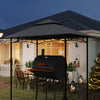 Outsunny BBQ Canopy Replacement Roof, UPF50+ Protected, 5' x 8' BBQ Gazebo Canopy Cover, Double Tiered Grill Gazebo Replacement Canopy, TOP COVER ONLY, Dark Grey
