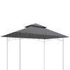 Outsunny BBQ Canopy Replacement Roof, UPF50+ Protected, 5' x 8' BBQ Gazebo Canopy Cover, Double Tiered Grill Gazebo Replacement Canopy, TOP COVER ONLY, Dark Grey