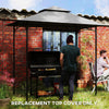 Outsunny BBQ Canopy Replacement Roof, UPF50+ Protected, 5' x 8' BBQ Gazebo Canopy Cover, Double Tiered Grill Gazebo Replacement Canopy, TOP COVER ONLY, Dark Grey