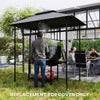 Outsunny BBQ Canopy Replacement Roof, UPF50+ Protected, 5' x 8' BBQ Gazebo Canopy Cover, Double Tiered Grill Gazebo Replacement Canopy, TOP COVER ONLY, Dark Grey
