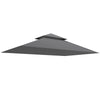 Outsunny BBQ Canopy Replacement Roof, UPF50+ Protected, 5' x 8' BBQ Gazebo Canopy Cover, Double Tiered Grill Gazebo Replacement Canopy, TOP COVER ONLY, Dark Grey