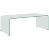 HOMCOM Tempered Glass Coffee Table, Modern Home Furniture, Clear Coffee Table for Living Room, Easy to Clean and Safe Rounded Edges, 39.4" x 19.7" x 13.8"