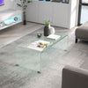 HOMCOM Tempered Glass Coffee Table, Modern Home Furniture, Clear Coffee Table for Living Room, Easy to Clean and Safe Rounded Edges, 39.4" x 19.7" x 13.8"