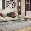 HOMCOM Tempered Glass Coffee Table, Modern Home Furniture, Clear Coffee Table for Living Room, Easy to Clean and Safe Rounded Edges, 39.4" x 19.7" x 13.8"