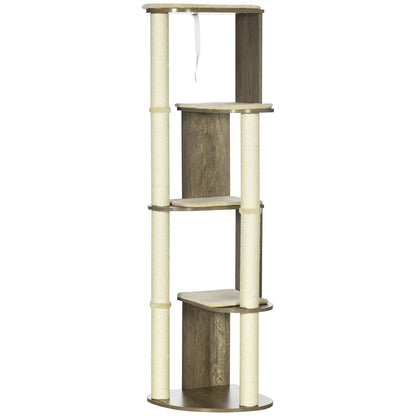 PawHut 65" Cat Tree Tower, Cat Condo Furniture, Multi-Level Activity Center with Jute Scratching Posts, Carpeted Perches