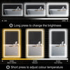 HOMCOM 39" x 24" LED Bathroom Mirror with Frontlit and Backlit, 3 Colour and Dimmable Frameless Vanity Mirror, Wall Mounted Makeup Mirror with Anti-Fog and Touch Button, Clear