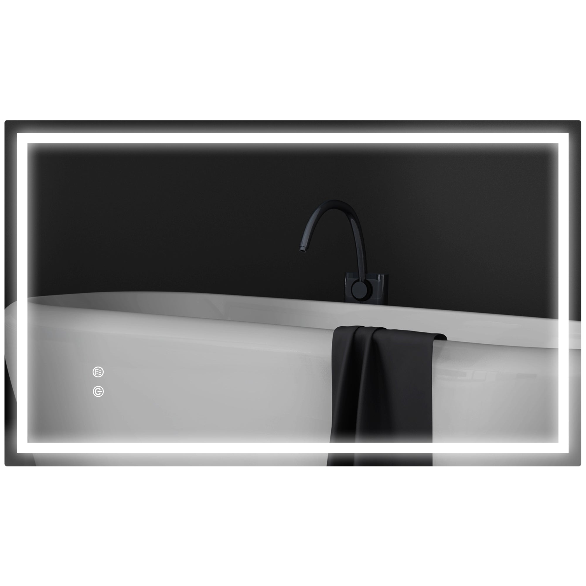 HOMCOM 39" x 24" LED Bathroom Mirror with Frontlit and Backlit, 3 Colour and Dimmable Frameless Vanity Mirror, Wall Mounted Makeup Mirror with Anti-Fog and Touch Button, Clear