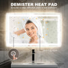 HOMCOM 39" x 24" LED Bathroom Mirror with Frontlit and Backlit, 3 Colour and Dimmable Frameless Vanity Mirror, Wall Mounted Makeup Mirror with Anti-Fog and Touch Button, Clear
