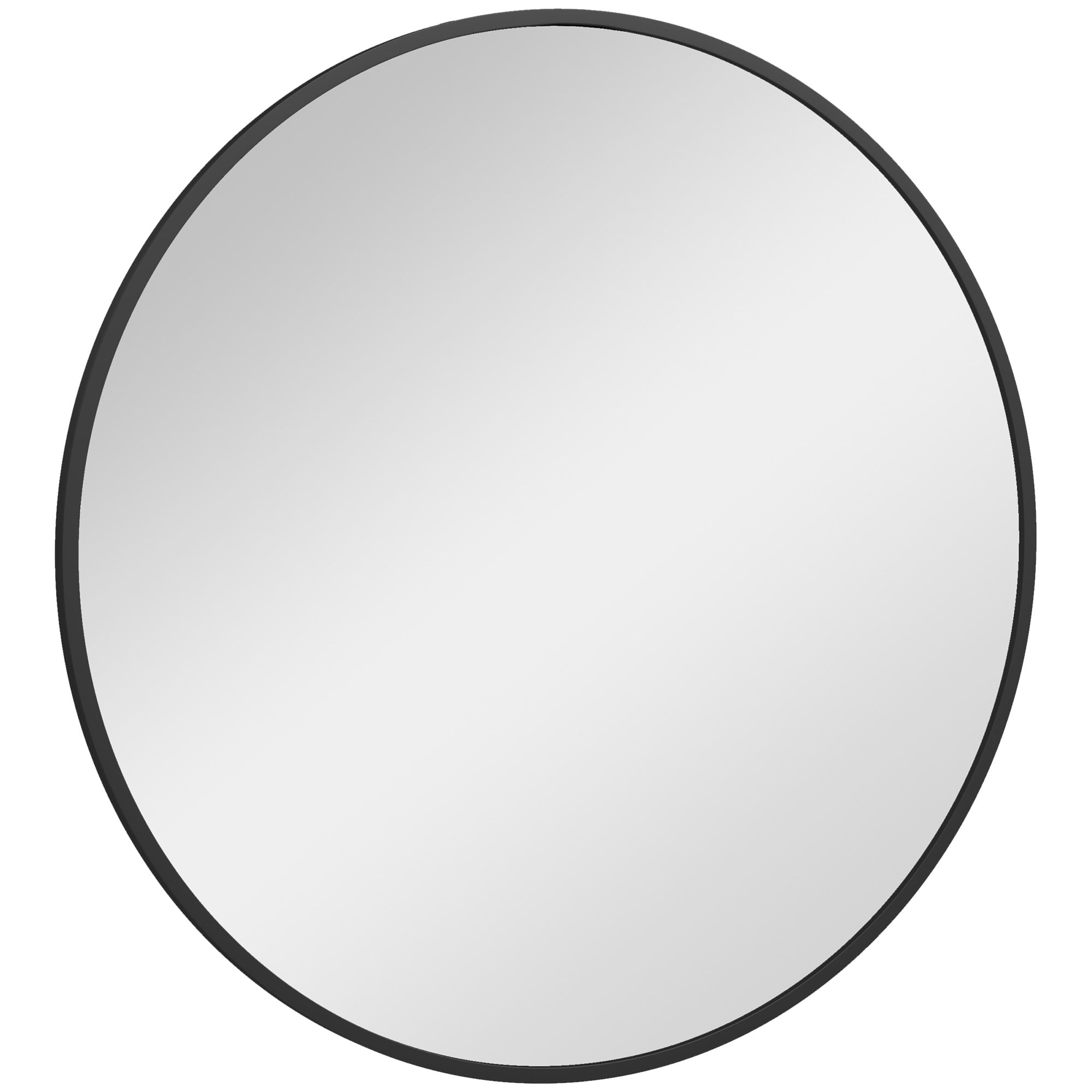 HOMCOM 36" Round Wall Mirror, Bathroom Mirror for Living Room, Bedroom, Entryway, Home Decor, Black