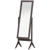 HOMCOM Full Length Mirror, Free Standing Mirror with Rectangular Frame, Adjustable Angle for Dressing Room, Bedroom, Living Room, Dark Brown