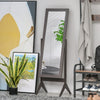HOMCOM Full Length Mirror, Free Standing Mirror with Rectangular Frame, Adjustable Angle for Dressing Room, Bedroom, Living Room, Dark Brown