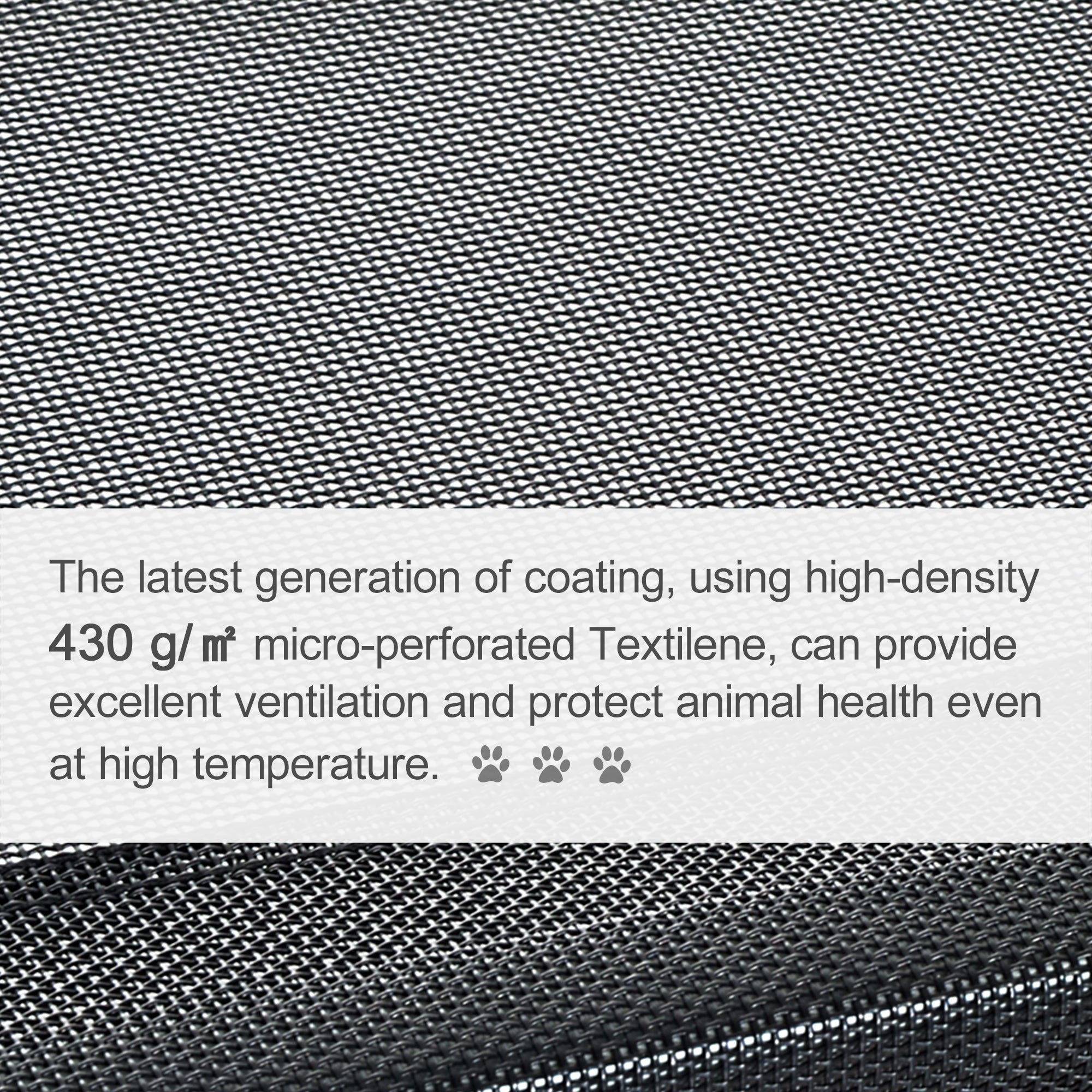 PawHut Raised Dog Bed Cat Elevated Lifted Cooling Portable Camping with Metal Frame Black (Large)