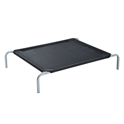 PawHut Raised Dog Bed Cat Elevated Lifted Cooling Portable Camping with Metal Frame Black (Large)