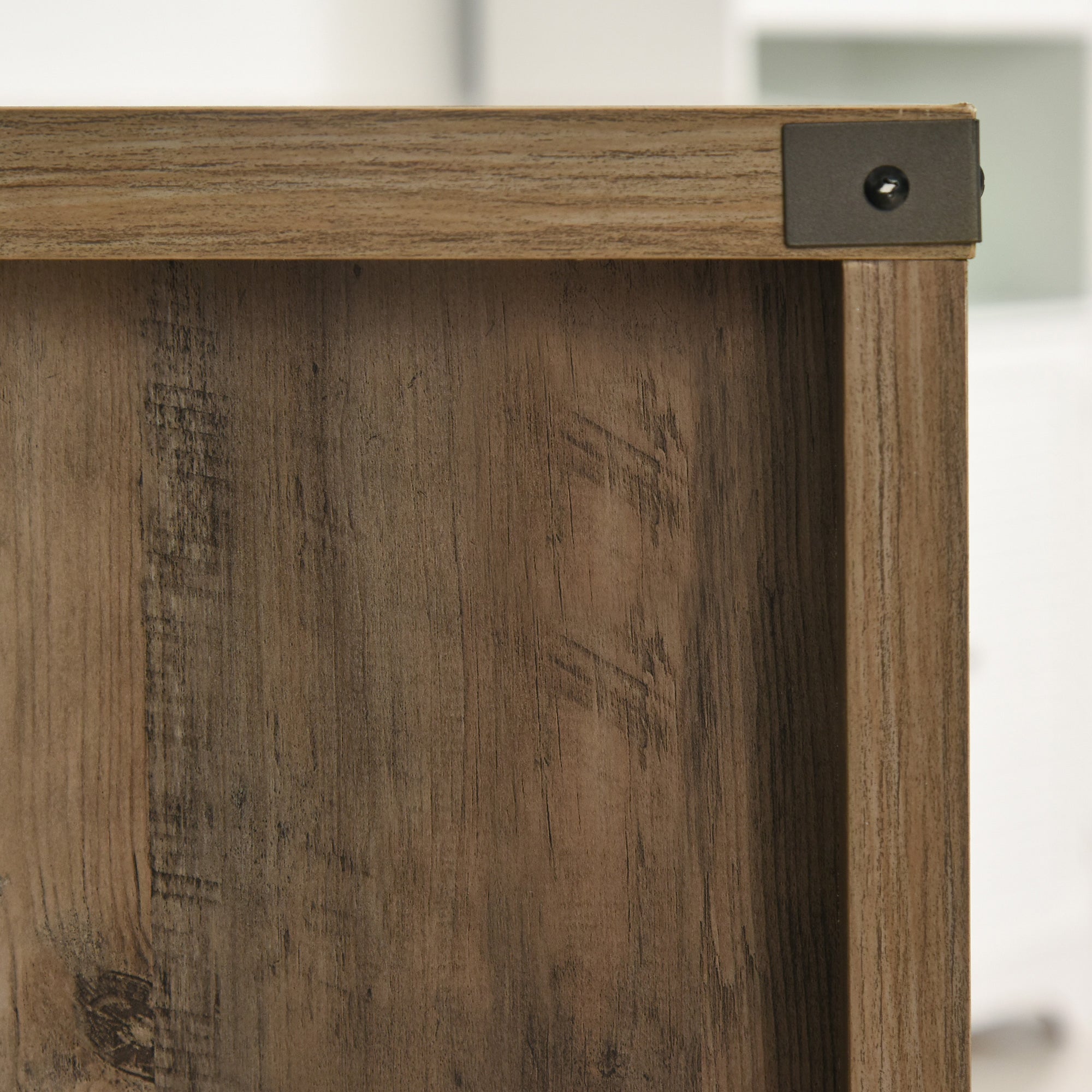 HOMCOM Farmhouse Coffee Bar Cabinet, Sideboard Buffet Cabinet Wine Cabinet with Drawers, Barn Style Doors, Wine Rack, Distressed Oak Brown